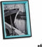 Fotolijsten Kristal Zwart Blauw Hout MDF (3 x 22 x 17 cm) (6 Stuks)