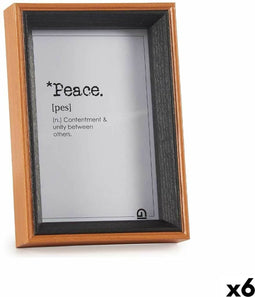 Fotolijsten Kristal Zwart Bruin Hout MDF (12 x 17 x 3 cm) (6 Stuks)