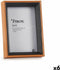 Fotolijsten Kristal Zwart Bruin Hout MDF (12 x 17 x 3 cm) (6 Stuks)