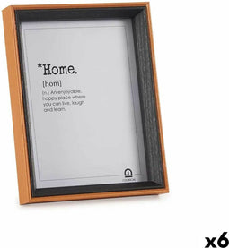 Fotolijsten Kristal Zwart Bruin Hout MDF (17 x 22 x 3 cm) (6 Stuks)