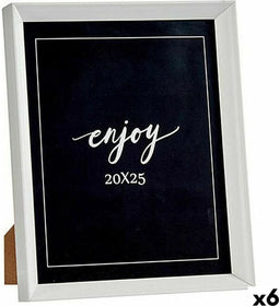 Fotolijsten Wit Plastic Glas (22,2 x 3,5 x 27,3 cm) (6 Stuks)