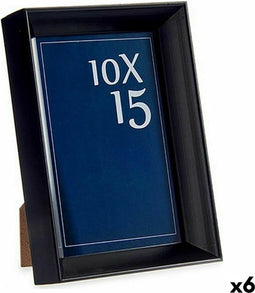 Fotolijsten Zwart Plastic Glas (12,2 x 3,5 x 17,3 cm) (6 Stuks)