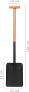vidaXL - Spade - T-greep - staal - en - essenhout