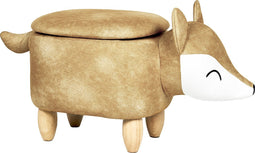 FOX - Poef - Oranje - 32 cm - Fluweel