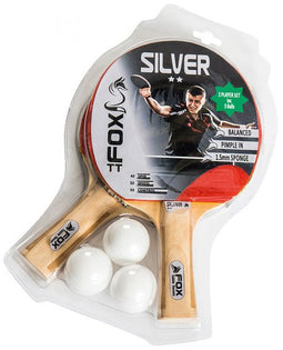 Fox tt Silver 2 Star tafeltennisset 23 cm hout/rubber 5-delig