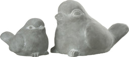 J-Line figuuur Vogel - cement - grijs - 2 stuks