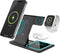 iMoshion 3 in 1 Draadloze Oplader - Opvouwbare Wireless Charger 15 W - Geschikt voor Smartphones en Earbuds met Draadloze Oplaadfunctie - Alleen geschikt voor Apple Watch - Zwart