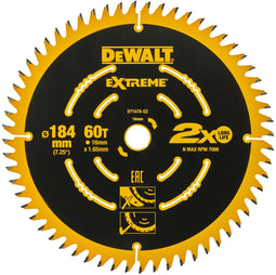 DeWalt DT1670-QZ - Cirkelzaagblad 184 mm - 60 tanden - Asgat 16 mm