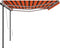 vidaXL - Luifel - automatisch - uittrekbaar - met - palen - 6x3,5 - m - oranje - bruin