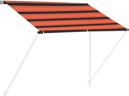 vidaXL - Luifel - uittrekbaar - 100x150 - cm - oranje - en - bruin