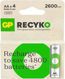 GP GPRCK260AA129C4 - Oplaadbare NiMH AA-batterij 2600 mAh - Duurzaam en voorgeladen (4 stuks)