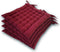 SVJ Stoelkussens Vierkant - 43 x 40 x 3 cm - Katoen - Rood - Set van 4