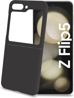Celly Cromo Siliconen hoesje - Geschikt voor Samsung Galaxy Z Flip5 - TPU Back Cover - Microfiber - Zwart
