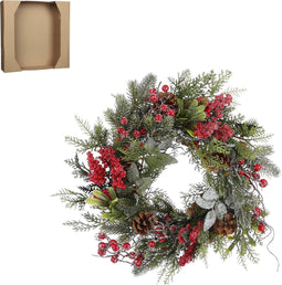 House of Seasons Randell - Kerstkrans - Ø40 cm - Rood