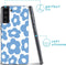 imoshion Hoesje Geschikt voor Samsung Galaxy S21 FE Hoesje Siliconen - imoshion Design hoesje - Blauw / Retro Blue Flowers