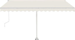 vidaXL - Luifel - automatisch - met - LED - en - windsensor - 450x350 - cm - crèmekleur
