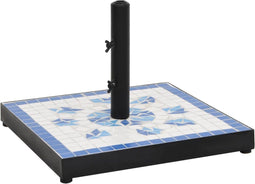 vidaXL - Parasolvoet - vierkant - 12 - kg - blauw - en - wit