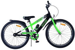 Volare Sportivo - Kinderfiets - 24 inch - Handrem en terugtraprem - Zwart Groen