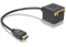 Delock Adapter - HDMI male naar DVI-D + HDMI female - 20 cm - Zwart