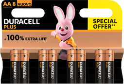 Duracell Plus 100 - AA Alkalinebatterijen - Tot 100% langer mee - Multi-color