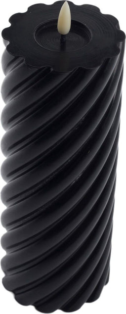 swirl led kaars zwart 20x7,5cm