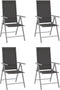 vidaXL - Tuinstoelen - 4 - st - inklapbaar - textileen - zwart