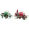 Kaars DKD Home Decor Rood Groen 20 x 20 x 9 cm 8 x 8 x 9 cm (2 Stuks)