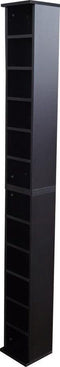 Vakkenkast - wandkast smal en hoog - cd opbergkast - 183 cm hoog - zwart
