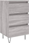 vidaXL - Nachtkastje - 40x35x69 - cm - bewerkt - hout - grijs - sonoma - eikenkleurig