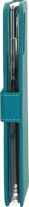 Samsung Galaxy A71 - Wallet Hoesje - Saffiano Motief - Blauw Turquoise