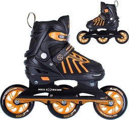 Nils Extreme NA18812 - Inline skates - 3 wielen 100 mm ABEC 9 - Zwart/Oranje (maat L 39-43)