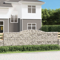 vidaXL - Schanskorf - gewelfd - 400x50x120/140 - cm - gegalvaniseerd - ijzer