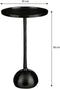 Mica Decorations Colin - Bijzettafel - Rond blad - Zwart - h58xd34cm