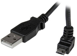 Startech.com USBAUB1MU - Micro USB-kabel A-naar-micro-B - 1 m met opwaartse hoek - Zwart