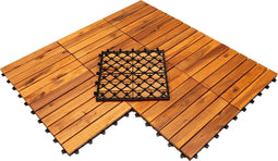 Pro Garden - Terrastegels - Hardhouten kliktegels 30x30 cm - Bruin (set van 9)