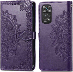 imoshion Hoesje Geschikt voor Xiaomi Redmi Note 11 (4G) / Redmi Note 11S (4G) Hoesje Met Pasjeshouder - imoshion Mandala Bookcase - Paars