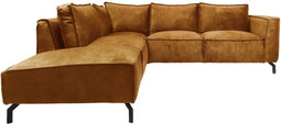 Hoekbank Morgan links - 248x261x88 - Adore 132 Goud - Velours