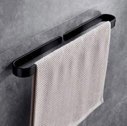 Happy Goods Handdoekrek - Handdoekhouder 60 cm - Zonder Boren - Zwart