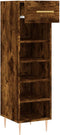 vidaXL - Schoenenkast - 30x35x105 - cm - bewerkt - hout - gerookt - eikenkleurig
