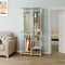 Woltu SR0062WHE - Kapstok Kledingrek - 90x40x204 cm - Wit met lichteiken
