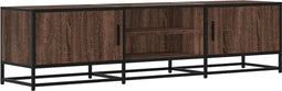 vidaXL - Tv-meubel - 160x35x41 - cm - bewerkt - hout - metaal - bruin - eikenkleur