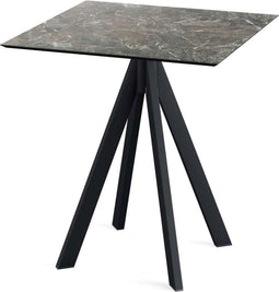 Infinity Terrastafel Zwart Frame + Galaxy Marble HPL 70x70 cm - Essentials 120011577