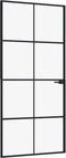 vidaXL - Binnendeur - 76x201,5 - cm - gehard - glas - en - aluminium - smal - wit