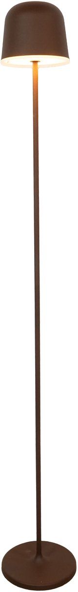 EGLO Mannera-L - Staande lamp - Oplaadbaar tot 47 uur - Draadloos - Roestbruin/Wit - H 140 cm - Dimbaar