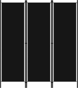 vidaXL - Kamerscherm - met - 3 - panelen - 150x180 - cm - zwart