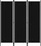vidaXL - Kamerscherm - met - 3 - panelen - 150x180 - cm - zwart