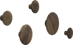 Muuto - The Dots - Kapstok - Walnoot - Set van 5