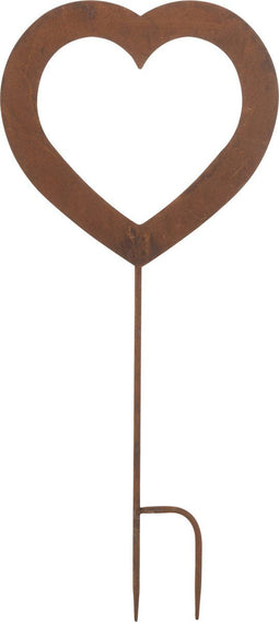 J-Line decoratie Tuin Hart Open - ijzer - roest - 4 stuks