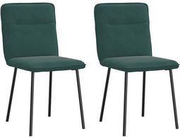 vidaXL - Eetkamerstoelen - 2 - st - fluweel - donkergroen