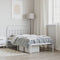 vidaXL - Bedframe - met - hoofdbord - metaal - wit - 107x203 - cm